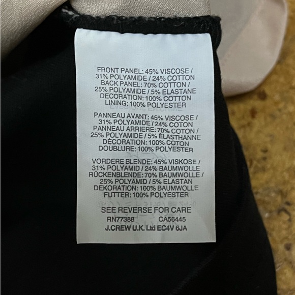 J Crew Top sz XS Black Lace Over Cream Inlay Sleeveless - Picture 11 of 13